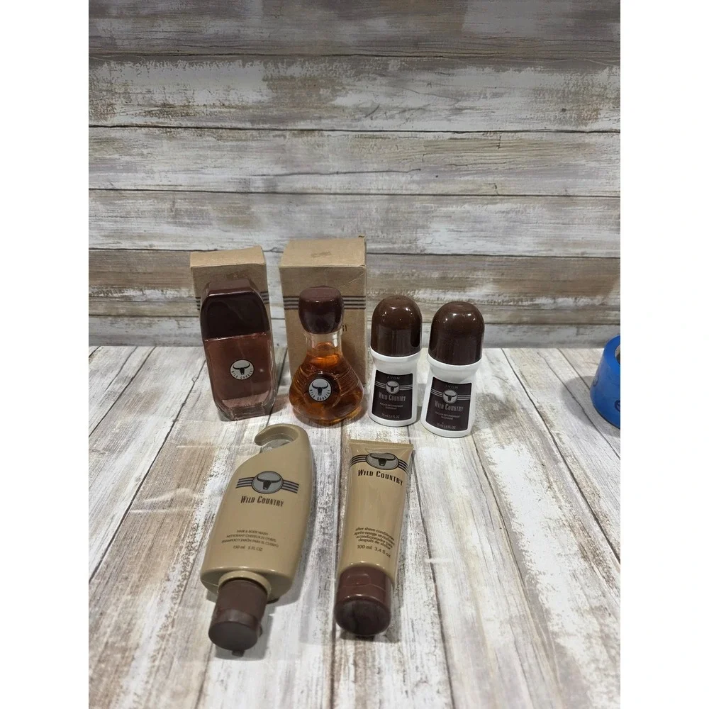 Avon Wild‎ Country Mens Grooming Fragrance Set Cologne After Shave Body Wash 6pc